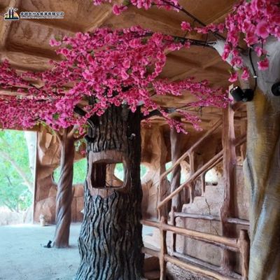 霍比特音乐小镇粉色樱花树拱廊室内